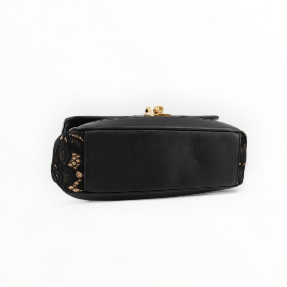 Dolce & Gabbana Black Lace & Beige Crossbody Bag with Gold Hardware authentic - Picture 7 of 13